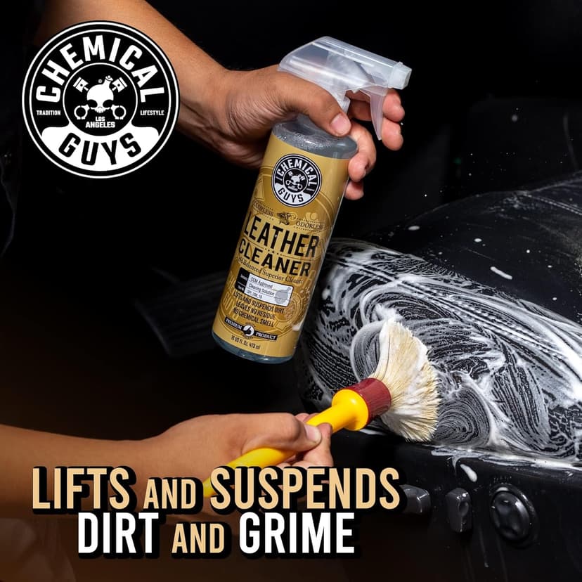 Chemical Guys Leather Cleaner and Conditioner Kit - 2 Bottles (4 oz Each), Car Cleaner and Conditioner, Safely Cleans & Conditions Leather Car Interiors, Furniture, Shoes, Boots, Bags, Apparel & More