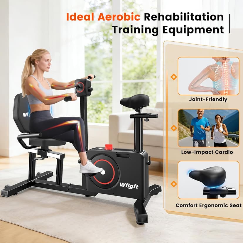 Recumbent Exercise Bike for Home, Recumbent Bikes for Seniors Gym, Quiet Recumbent Stationary Bikes for Seniors 400LBS Capacity, Adjustable Seat & Backrest, 8-Level Resistance & LCD Display
