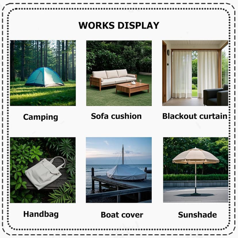 K-Musculo 600D Fabric by The Yard, 58" W 600D Upholstery Polyester Material, Indoor Outdoor Water Resistant Fabric for Chair Cushion Furniture Cover Sewing DIY Cloth, 2 Yard Khaki