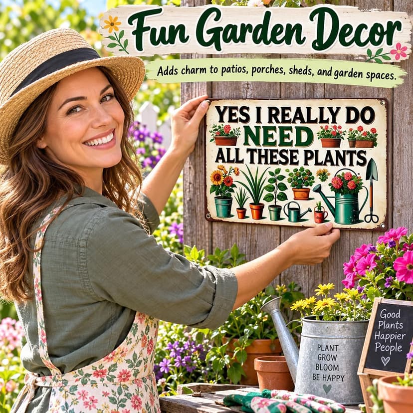 Bestylez Garden Gifts I Really Need All These Plants Vintage Gardening Signs for Home Garden Greenhouse Living Room Bedroom Yard Outdoor Decor 8X12 Inch (3362) B0F246BKWY