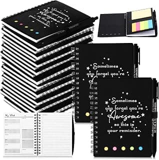 Appreciation Gift for Dsp Ma Coworker Office Staff, Customer Service Week, Thank You A6 Notebook Planner with Sticky Note Pen Resurhang 24 Set Customer Service Appreciation Gift for Staff, Black B0DG5J24WP