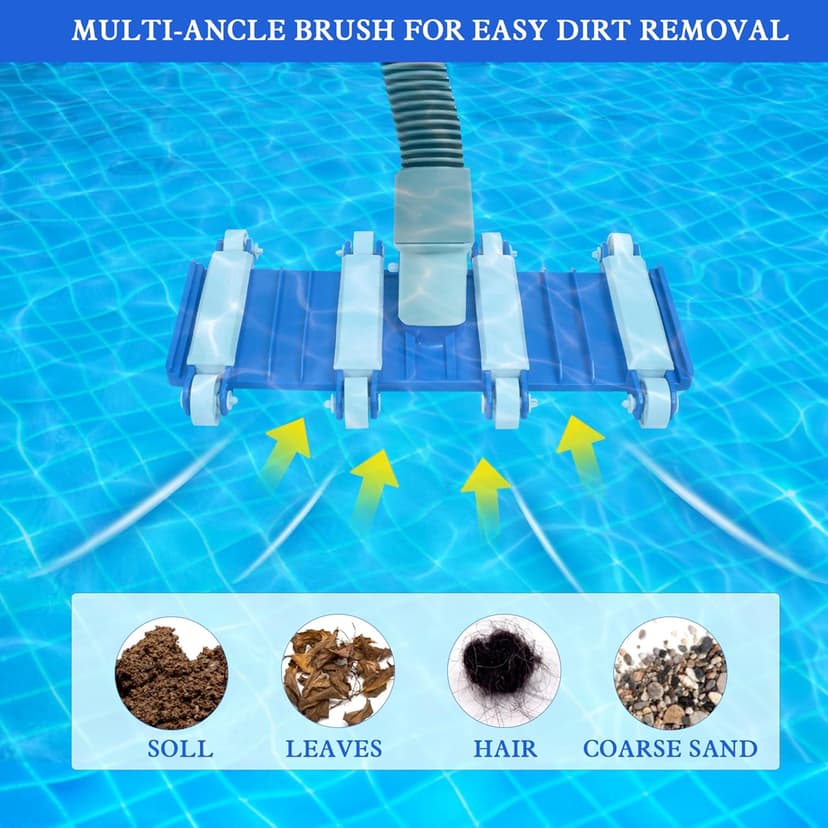 Zhengjiake Pool Vacuum Head with Wheels,14" Heavy Duty Head, Pool Cleaner Vac Head, Flexible Swimming Pool Vacuum Head with Swivel