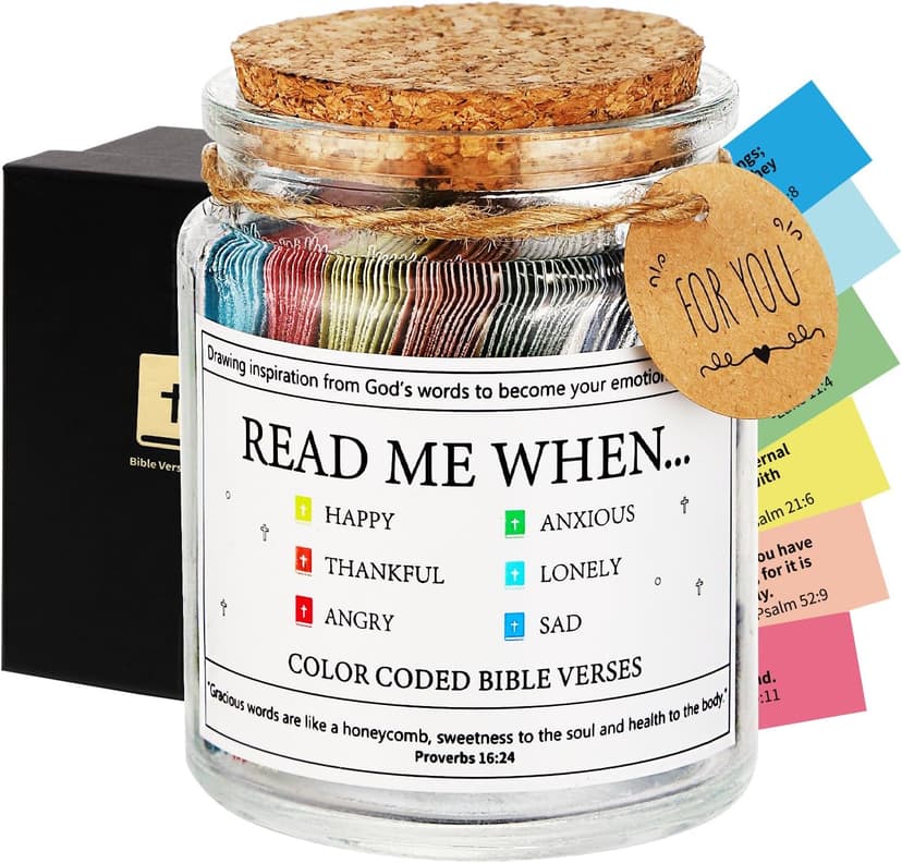 Bible Verse Jar,Scripture Prayer Cards Holy Read Me When Bible Verses Jar,Church Graduation Baptisms Confirmation Christian Gifts for Women Men Teen,Inspirational Birthday Gifts for Women Mom Friends