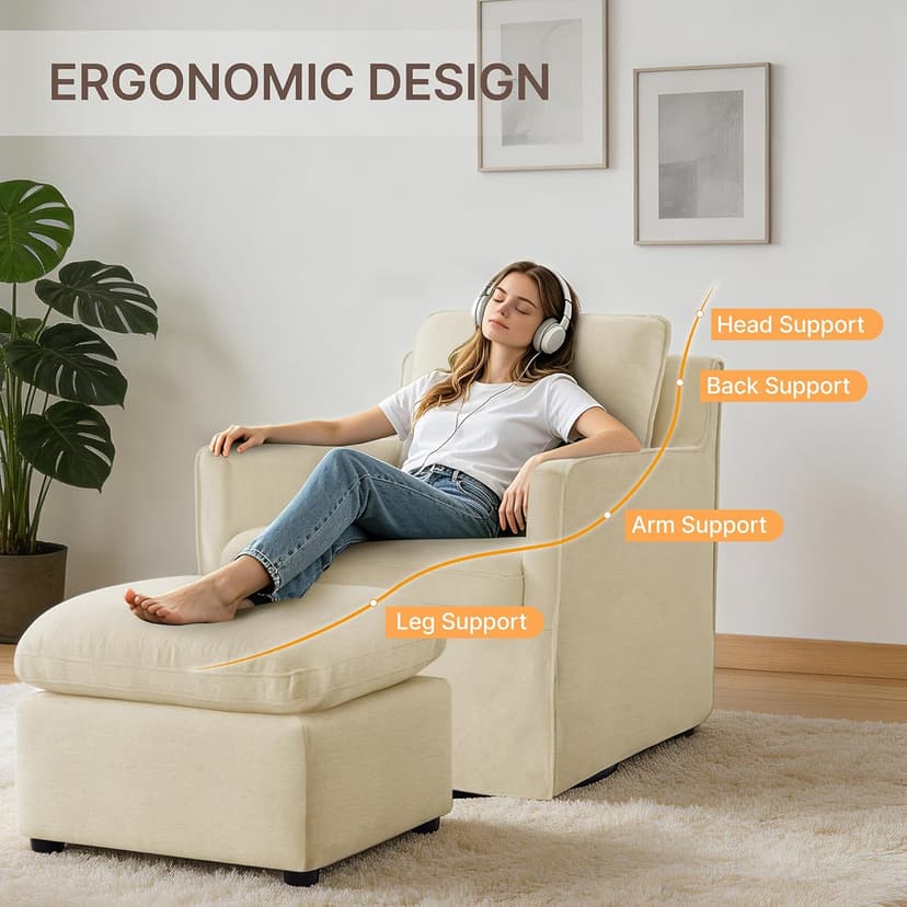 KISLOT Swivel Accent Chair Rocking Recliner 360 Degree Swivel Armchair Machine-Washable Cover for Nursery Living Room Bedroom