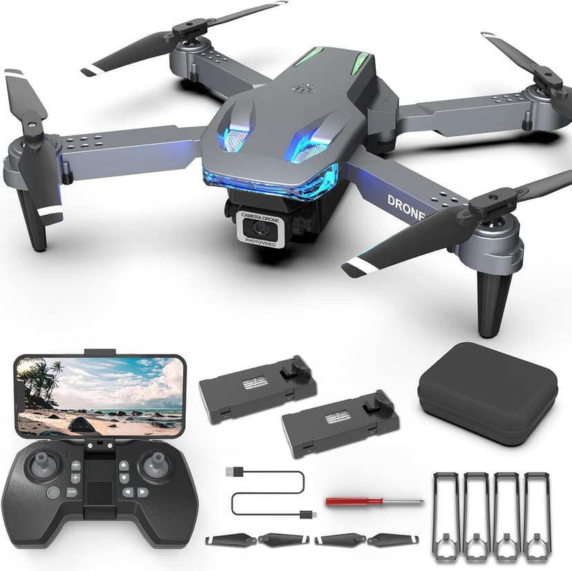 Wipkviey Drone with Camera T28 - Mini Drone 90° Adjustment RC quadcopter 1080P HD, Fpv Foldable Drones for Adults, Drones for kids, Gesture Selfy, Headless Mode, 3D Flip, drone for Beginners