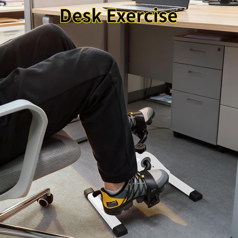 MOMODA Under Desk Bike Pedal Exerciser with LCD Display Portable Mini Exercise Bike for Arm and Leg