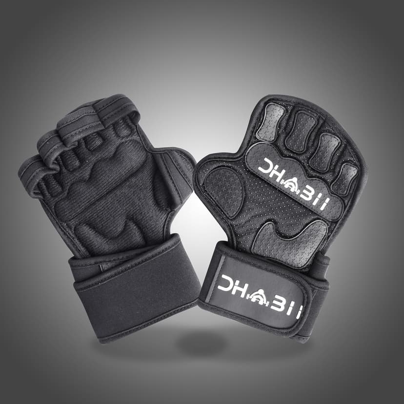 Dhabii Weight Lifting Gloves Compatible with Smart Watches, Ventilated Workout Gloves with Wrist Wraps for Men and Women- Great for Cross Training, Pull Ups, Gym, Workout.