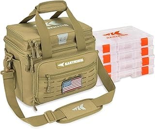 KastKing Karryall Fishing Tackle Bags with 4 * 3600 Tackle Trays - Saltwater & Freshwater Fishing Gear Storage