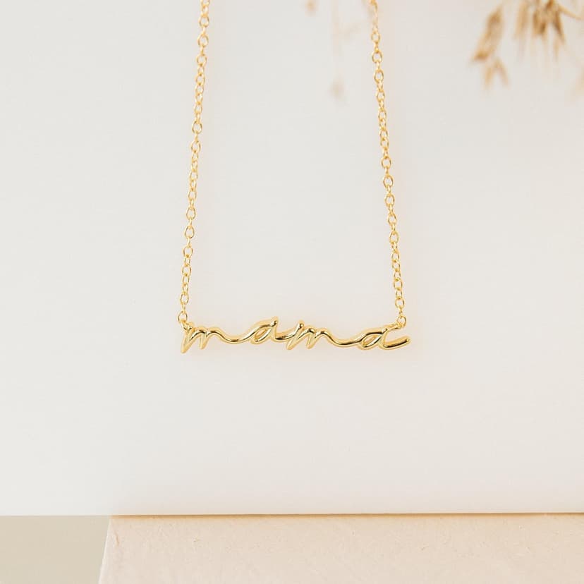 Moodear Mothers Day Gifts Mama Pendant Necklaces for Women - Dainty Small 18K Gold Plated Mom Necklace Non Tarnish Gift for Mom,New Mom Trendy