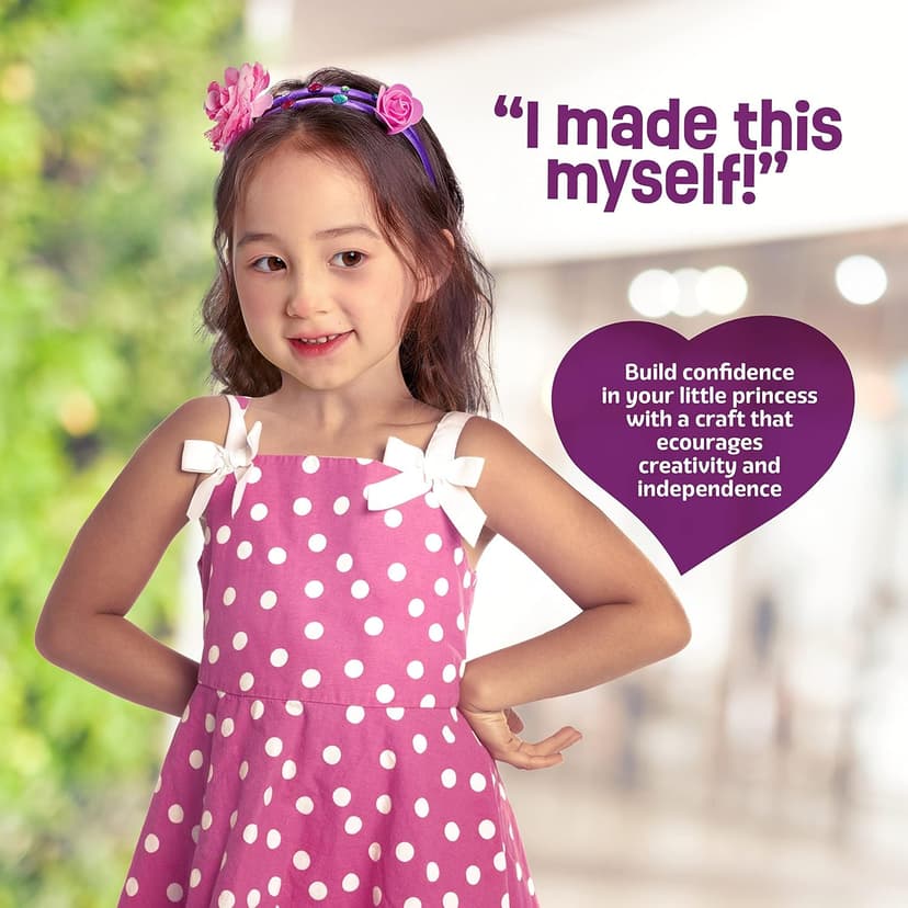 Pretty Me Headband Making Kit for Girls - Arts & Crafts Gift - Make Your Own Fashion Headbands for Kids - DIY Hair Accessories Set - Gift for Ages 5-12 Year Old Girl - Little Kids Art & Craft Gifts