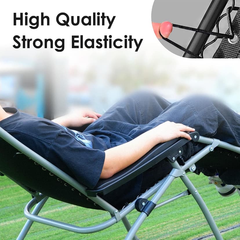 UNEEDE 4 Cords Zero Gravity Chair Replacement Cord, Antigravity Chair Replacement,Universal Repair Cord Kit for Repairing Zero Gravity Chair(Black)