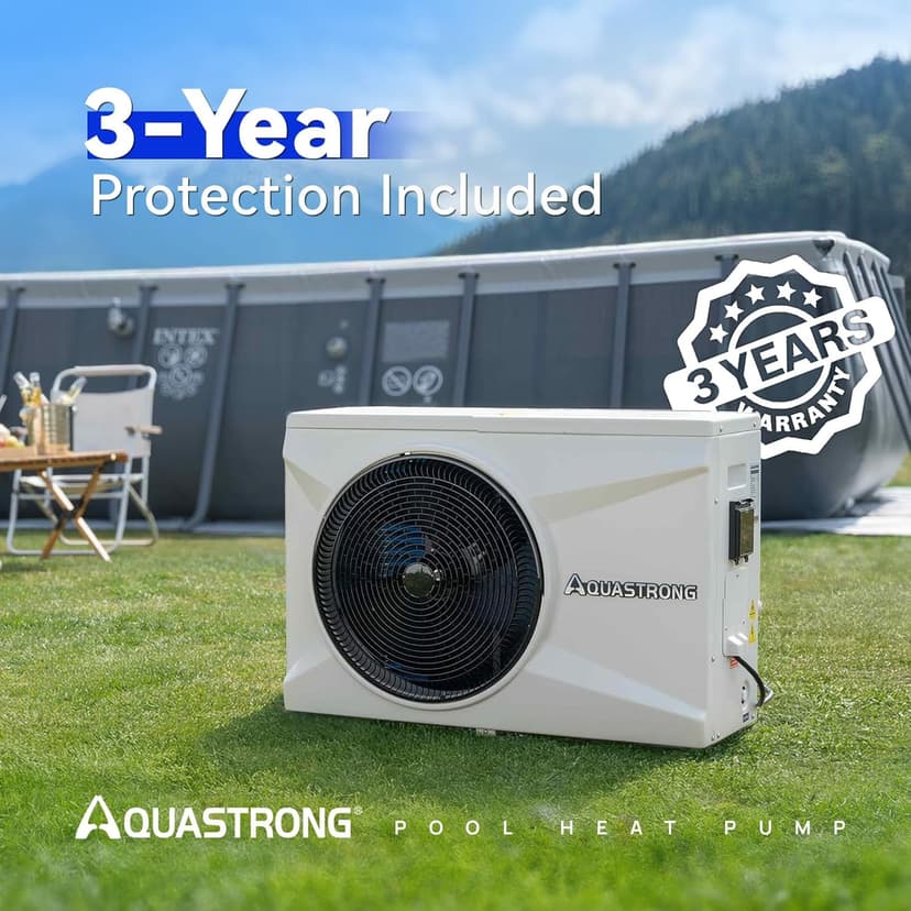 AQUASTRONG Inverter Swimming Pool Heat Pump,Pool Heater for Above Ground and Inground Pool Heating and Cooling Pool Heater, Smart WiFi Control Pools Up to, 7000 Gallons