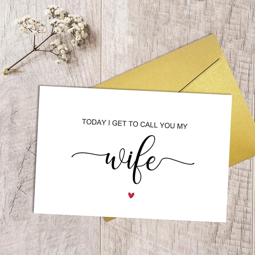 Qiliji Today I Get To Call You My Wife Wedding Day Card, To My Wife on Our Wedding Day Card, Wedding Day Vow Card for Bride, Bride Gift from Groom