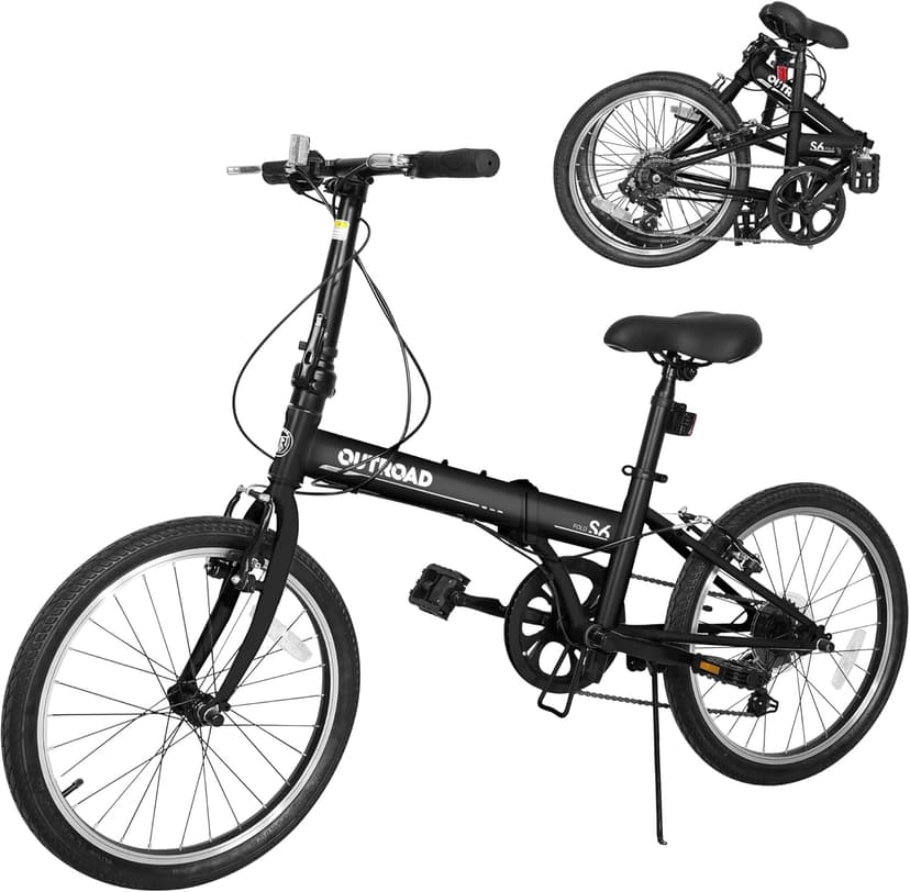 20-inch 7-Speed Folding Bike - Lightweight Aluminum Frame, Adjustable Stem, Easy Foldable Bicycle for Commuting & Storage, Multiple Colors