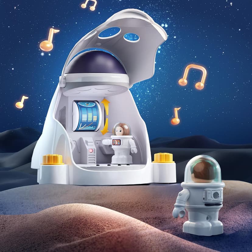Spaceship Building Playset w/Electric Drill, 2 Astronauts, Educational Learning Science Kit Birthday Gift for Age 3 4 5 6 7 8 iPlay, iLearn Rocket Space Toy 3 4 5 Year Old Boys Kids Girls, Toddler STEM B0BYYV9185
