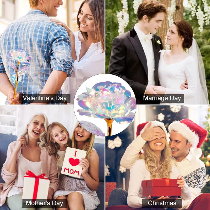 Tmacker Christmas Mom Gifts for Grandma Women-Artificial Rose Fake Flowers with Ceramic Vase, Birthday Gifts for Mom Wife Girlfriend Sister on Valentines Mothers Day Anniversary Thanksgiving Wedding