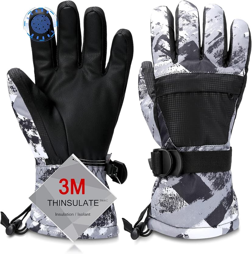 Odtmger Ski Gloves, Warmest Waterproof and Breathable Snow Gloves for Cold Weather, Fits Both Men & Women,for Parent Child Kids Outdoor