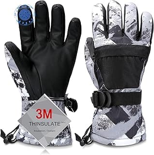 Odtmger Ski Gloves, Warmest Waterproof and Breathable Snow Gloves for Cold Weather, Fits Both Men & Women,for Parent Child Kids Outdoor