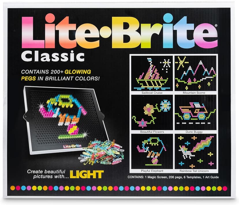 Lite Brite Classic, Favorite Retro Toy - Create Art with Light, STEM, Educational Learning, Holiday, Birthday, Gift, Boys, Kid, Toddler, Girls Age 4+