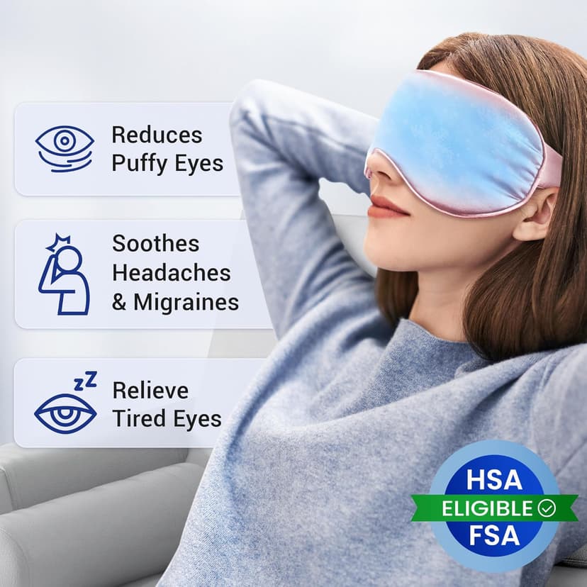 Self Care Gift for Women, Cooling Eye Mask for Puffy Eyes, Tired Eyes, Headache Relief and Migraine Comfort, Reusable Gel Cold Compress for Soothing Eye Care, Relaxing Gifts for Women Pink B0CXP9WFT2