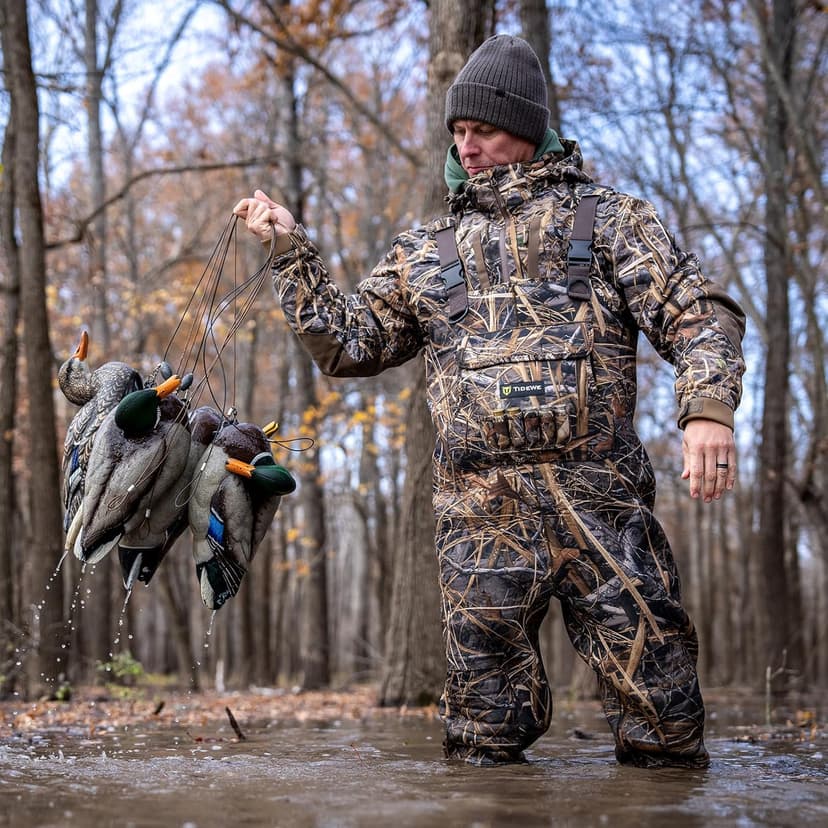 TIDEWE Hunting Waders with Boot Hanger & 600G Insulation, Waterproof Cleated Neoprene Bootfoot Fishing Chest Waders