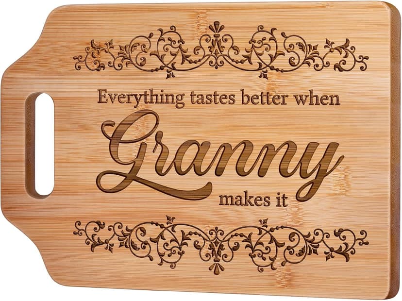 AceThrills Granny Gifts for Granny Birthday, Christmas from Grandkids - Engraved Bamboo Cutting Board 12.3"L x 8.7"W x 0.4"Th B0CYL84JGG