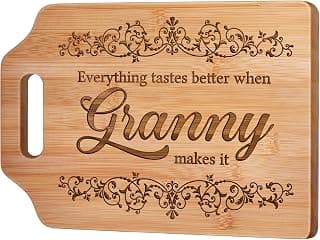 AceThrills Granny Gifts for Granny Birthday, Christmas from Grandkids - Engraved Bamboo Cutting Board 12.3"L x 8.7"W x 0.4"Th B0CYL84JGG