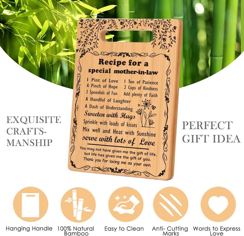 from Daughter Son in Law Best Mother in Law Birthday Christmas Wedding Gift to My Mother in law Cutting Boards Set Great Gifts for Mother in law Mother of the Bride Groom Gifts B0CG3KJ9S8