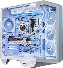 darkFlash Full-Tower ATX Gaming PC Case, Back Plug-in Motherboard, Vertical GPU Mounting, Dual-Chamber, Panoramic Glass, Up to 2 x 360mm Radiators, RTX 40 Compatible(DY470) (1 PWM ARGB Fans, White)