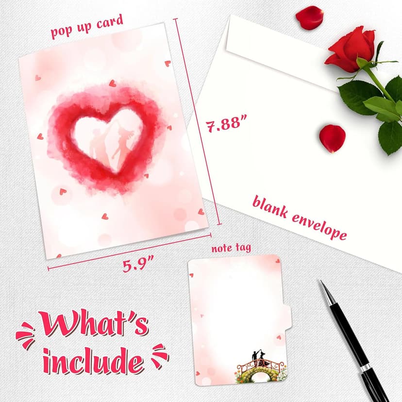 Anniversary Pop Up Card, 3D Love Tree Hearts with Couple, Wedding Anniversary Card for Wife, Husband, Couple, Love Card for Her, Him, Ideal Gift for Wedding, Anniversary, Valentines, Romantic Birthday, Mothers Day B0FJ8BNTFS