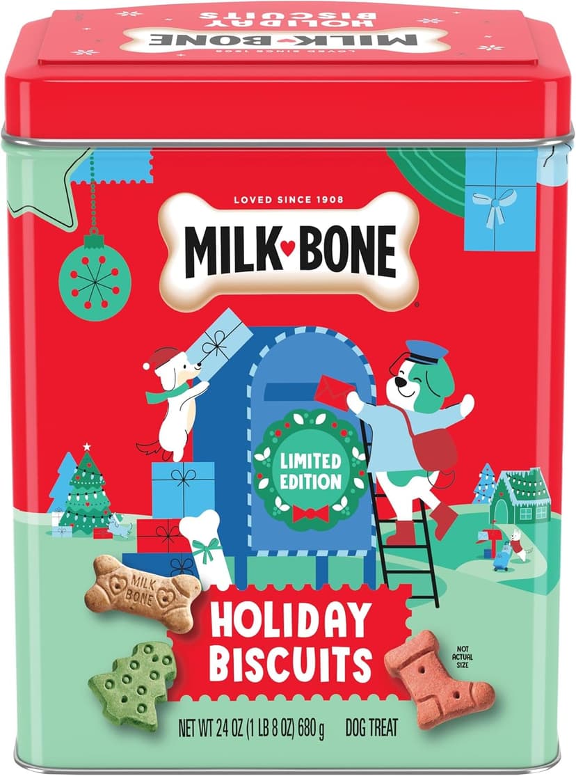 Milk-Bone Holiday Dog Biscuits, 24 oz Collectible Holiday Tin B08WHBRJ9B