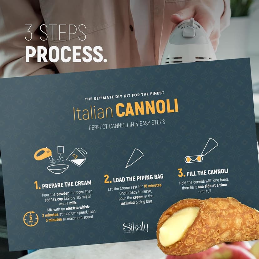 Cannoli, Gourmet Cookies. Biscotti DIY - Cannoli Experience, GIFT basket, Biscotti Italian Cookies, European Cookie, Prime Gifts for Christmas, for Friend, Women, Men or Grandma. CRAFT Your Sicilian Cannoli at Home!