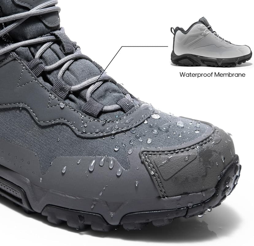 NORTIV 8 Men's Waterproof Hiking Boots, Lightweight Tactical Boots for Men, Mid Ankle Men's Hiking Boots for Trekking Trails, Outdoor Adventures Hiking