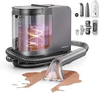 uwant Portable Carpet Cleaner with Steam& Heating System 18Kpa Powerful Suction Carpet Cleaner with 4 Cleaning Tools& Solution 2 in 1 Upholstery Cleaner Steam Cleaner for Pets, Car