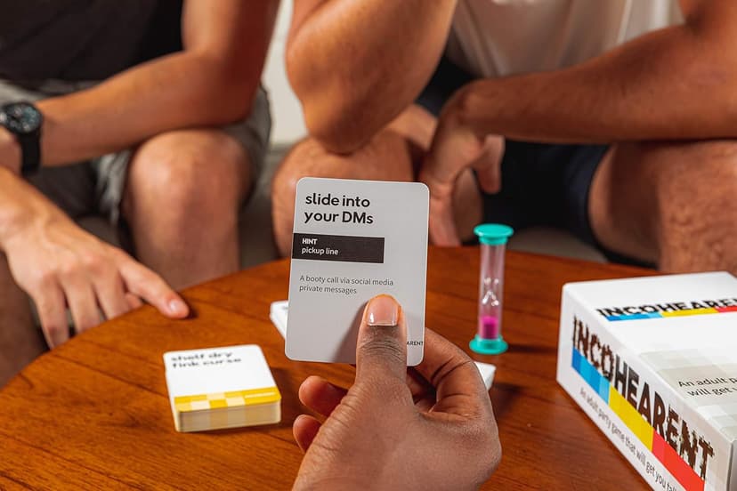 WHAT DO YOU MEME? Incohearent, The Guess The Gibberish Party Game by Relatable, A Funny Card Game for Adults, Great for Game Night Games, Includes 400 Cards, Instructions, and 1 Sand Timer