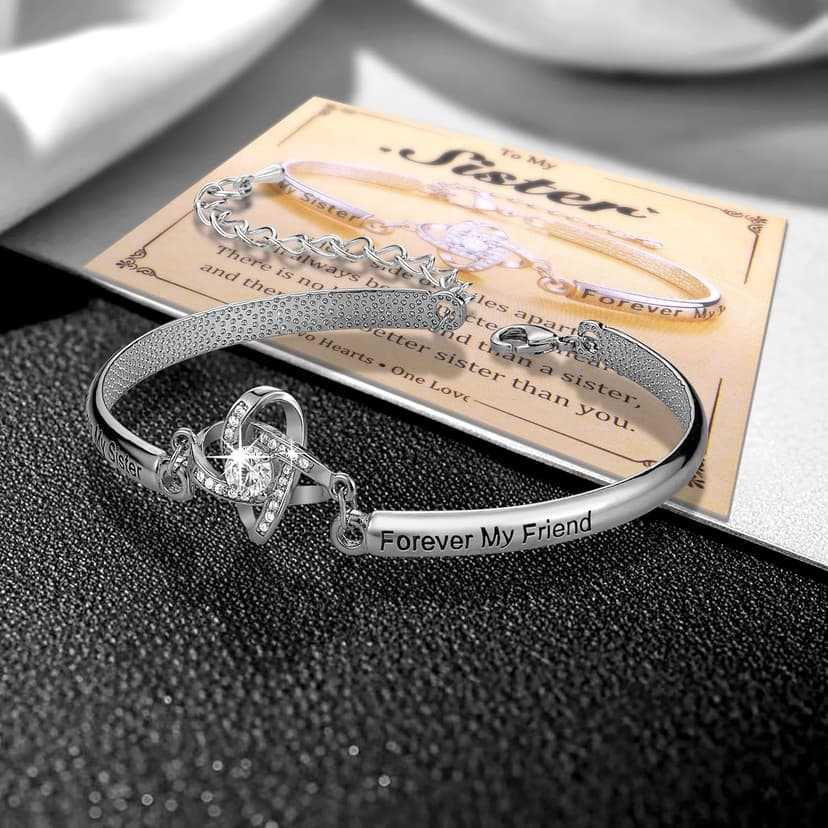 iJuqi Sister Christmas Gifts from Sisters - Big Middle Little Sister Bracelet Birthday Gifts