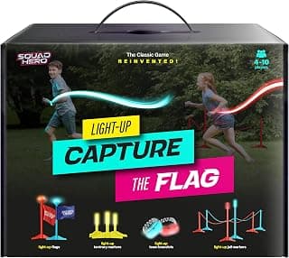 Capture the Flag Glow in the Dark Game Set - Yard Outdoor Games for Kids Ages 8, 10, 11, 12 Old - Fun Lawn Summer Family Game for Boys & Teen Boys,- Birthday Gifts - Camping and Backyard Adventures B0F9XHZSKG