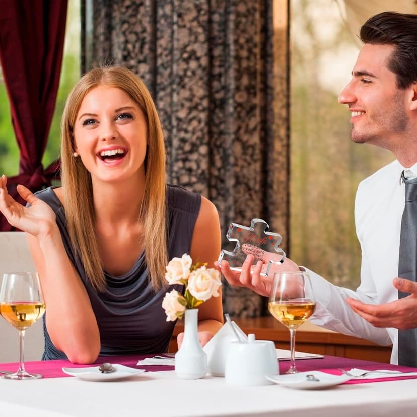 Valentine's Gifts for Wife - Engraved Acrylic Block Puzzle Wife Gift 3.35 x 2.76 inch - Cute Wife Gifts from Husband - Novelty Birthday Paperweights, Christmas, Cool for Women