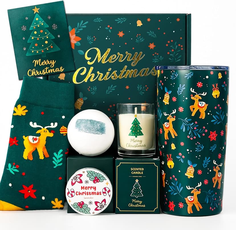 Unique Christmas Gift Basket, Xmas Gift Set for Mom Coworkers Teacher Sister Wife Best Friend White Elephant W Tumbler MHSMHL Christmas Gift for Women 2026 Secret Santa Gifts for Women B0FR4NPVT1
