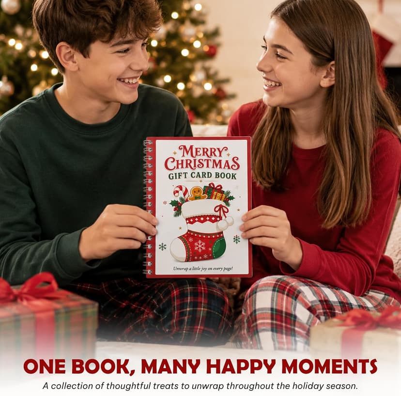 5x7 Inches Christmas Gift Card Book For Teens, Adults, Kids; Easy to Gift, Teen Girl Gifts Trendy Stuff, Stocking Stuffers Merry Christmas Gift Card Book For Teens, Adults - 24 Pages Gift Card Book B0HBPYN1SW