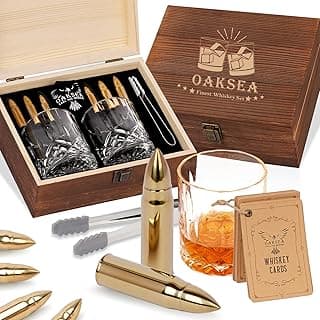 Gifts for Men Dad Husband, Christmas Anniversary Birthday Gifts for Him Boyfriend, Reusable Stainless Steel Whiskey Stones and Whiskey Glasses Set, Cool Burbon Scotch Cocktail Set Gifts