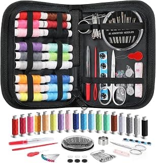 White Elephant Gifts for Women Mom Grandma Boy, Sewing Supplies, Needle and Thread Kit, Portable for Travel, Beginner (Black) Coquimbo Sewing Kit for Adults, Christmas Stocking Stuffers for Teen Girls B0BXKB7QF6