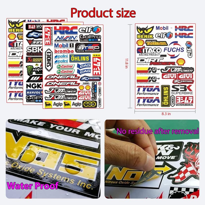 3 Racing Sticker Motorcycle Decals Vinyl Stickers for Cars Dirt Bike Stickers Tool Box Stickers Suitable for Motorcycles,Cars,Racing Vehicles,Helmets,etc