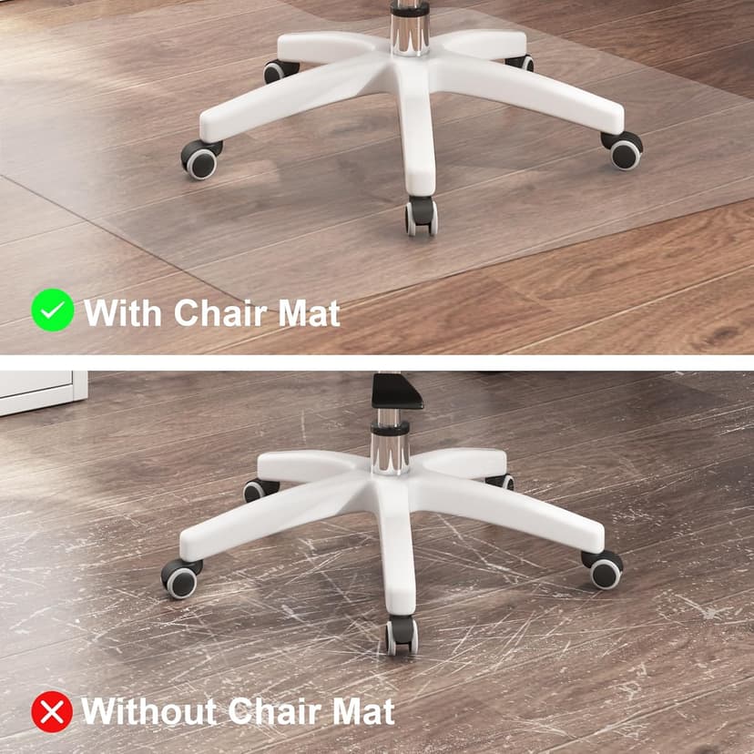 Office Chair Mat for Hard Floors,36"x48" Desk Mat for Chair for Hardwood Floor,Non-Slip Hard Floor Protector Desk Chair Mat for Home,Vinyl Floor Mat for Kids & Pets - Not for Carpet (Clear)