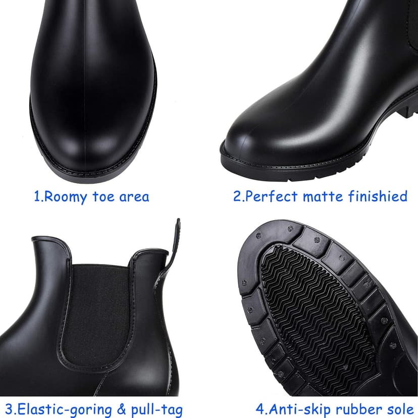 Asgard Women's Ankle Rain Boots Waterproof Chelsea Boots