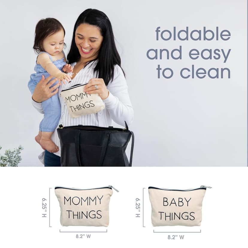 Pearhead Unisex Mommy and Baby Things Travel Pouch, 2 Count (Pack of 1)