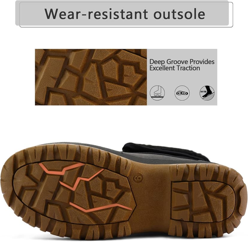 mysoft Women's Waterproof Snow Boots Insulated Warm, Lace-Up Winter Mid Calf Duck Boots for Outdoor