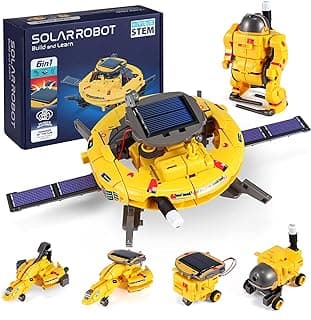 COBFDHA STEM Projects for Kids Age 8-12, Science Kits Boys, Solar Robot Space Toys Gifts 8-14 Year Old Teen Boys Girls, 120Pcs Building Experiments Robots Teenage Ages 9 10 11 12 , Yellow