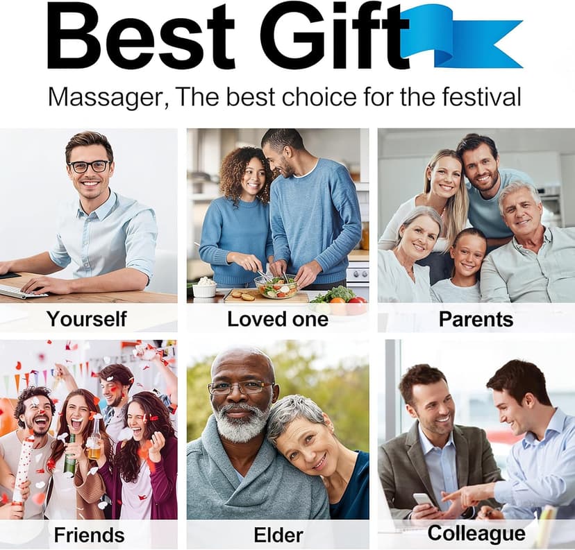 Mo Cuishle Shiatsu Back Shoulder and Neck Massager with Heat, Electric Deep Tissue 4D Kneading Massage, Best Gifts for Women Men Mom Dad, Fathers Day, Mothers Day, Christmas Gifts