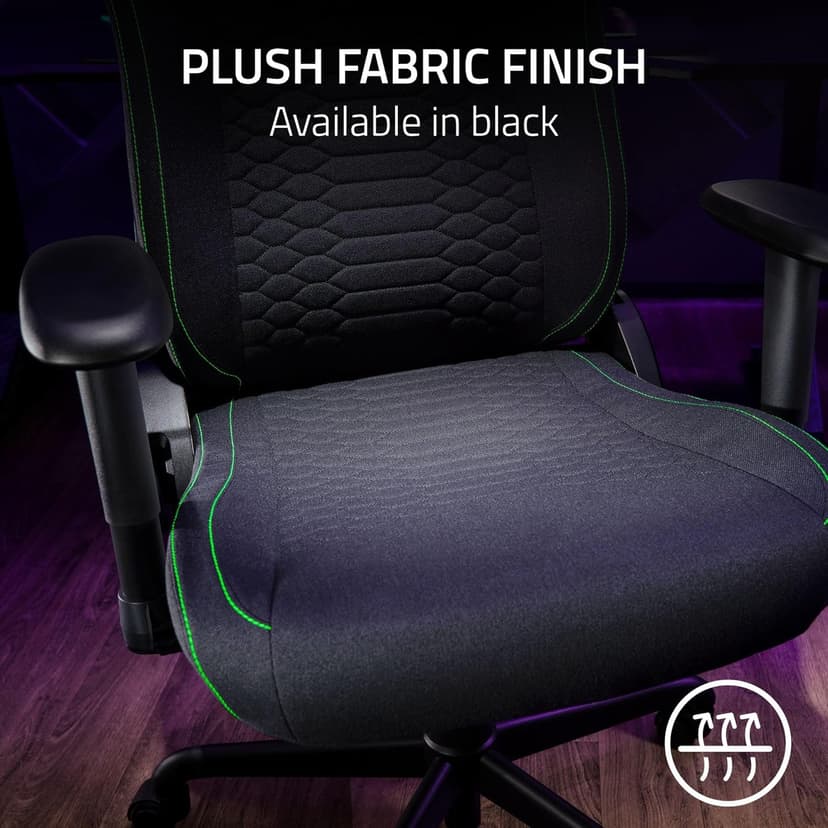 Razer Iskur V2 X Ergonomic Gaming Chair: Built-in Lumbar Support - Widened Seat Base - High Density Foam Cushions - Adjustable 152 Degree Recline - 2D Armrests - Plush Fabric Finish - Black